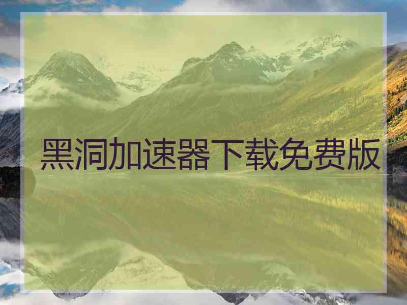 黑洞加速器下载免费版
