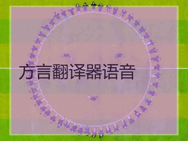 方言翻译器语音