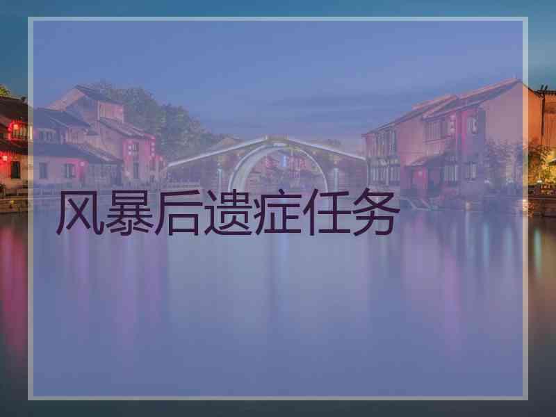 风暴后遗症任务
