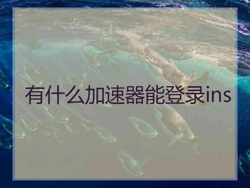 有什么加速器能登录ins