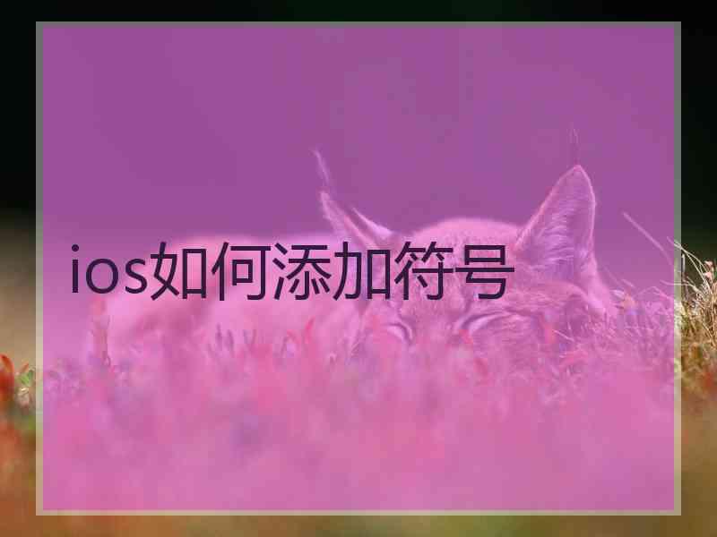 ios如何添加符号