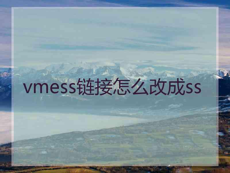 vmess链接怎么改成ss