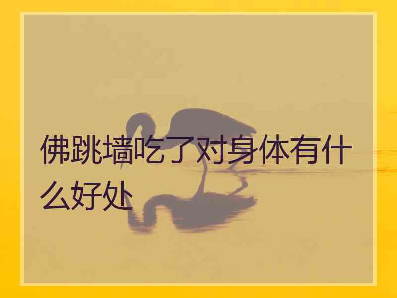 佛跳墙吃了对身体有什么好处