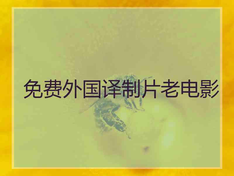 免费外国译制片老电影