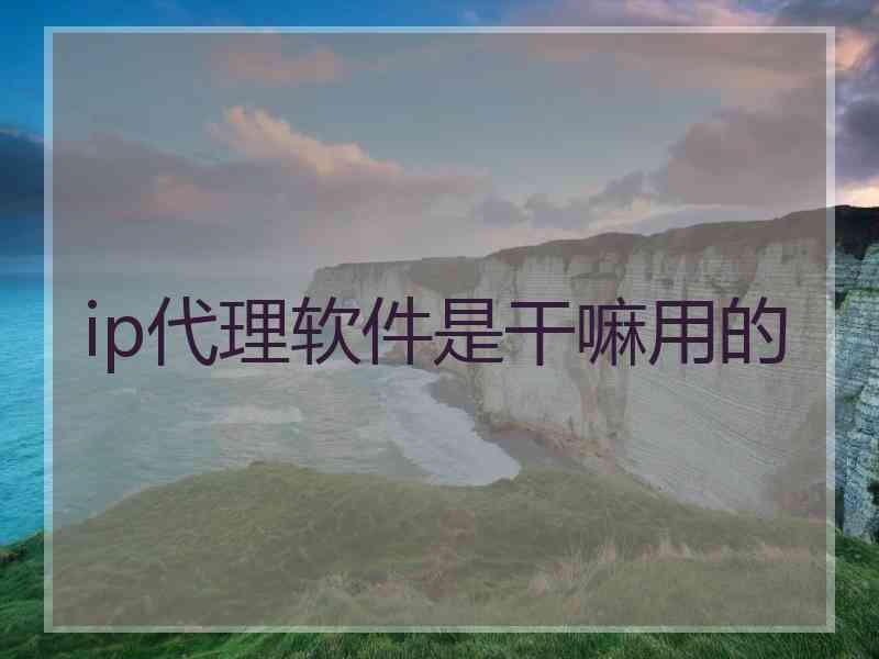 ip代理软件是干嘛用的