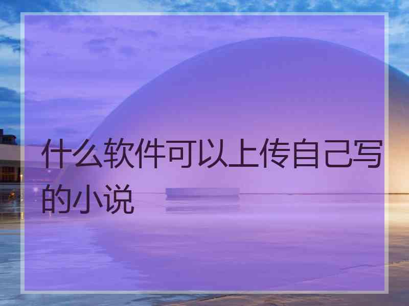 什么软件可以上传自己写的小说