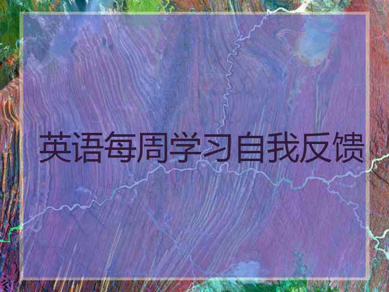 英语每周学习自我反馈