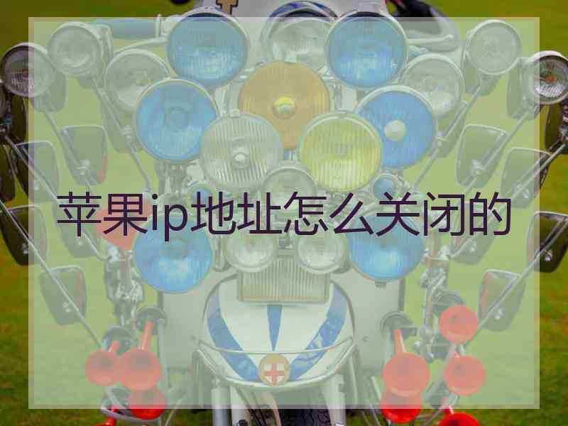 苹果ip地址怎么关闭的