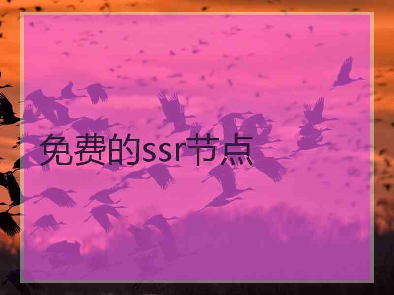 免费的ssr节点