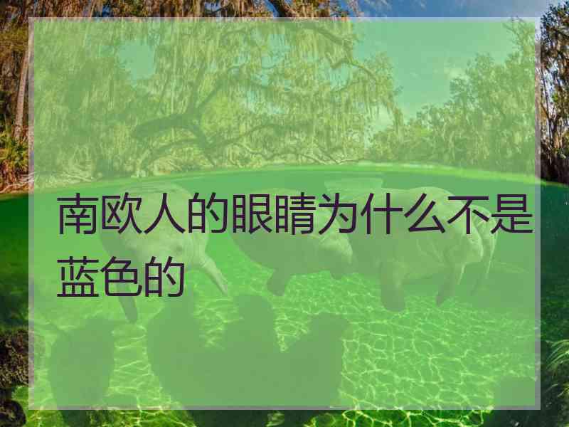 南欧人的眼睛为什么不是蓝色的