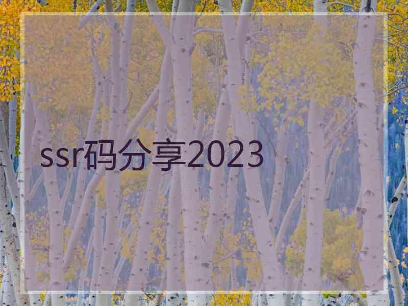 ssr码分享2023