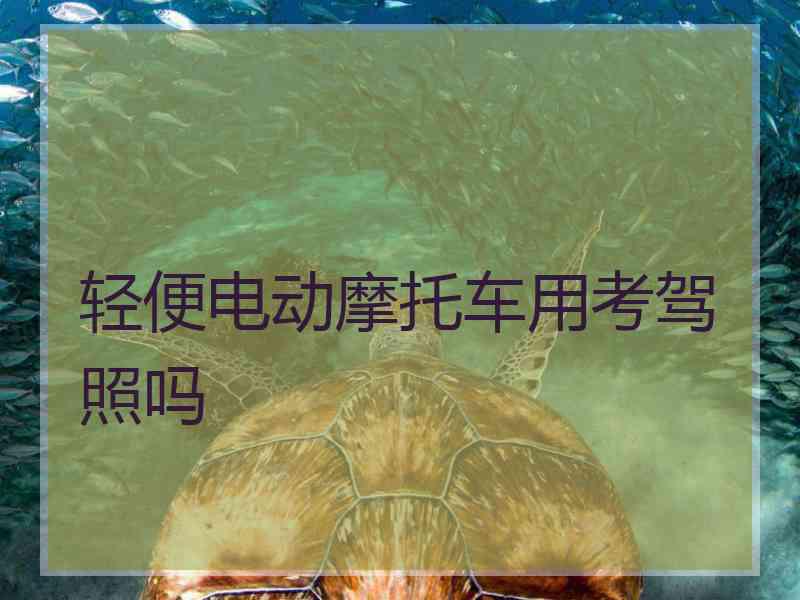 轻便电动摩托车用考驾照吗
