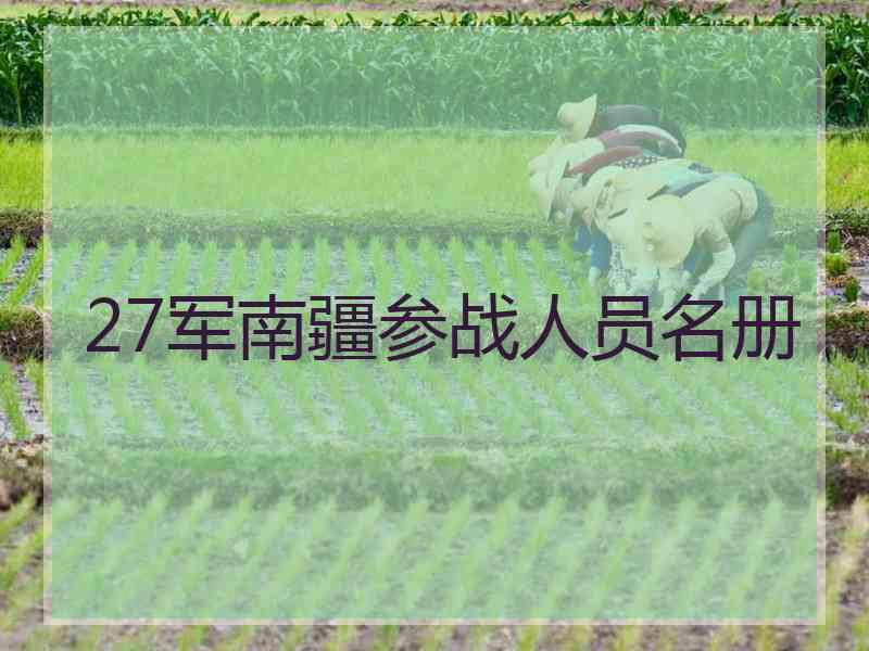 27军南疆参战人员名册