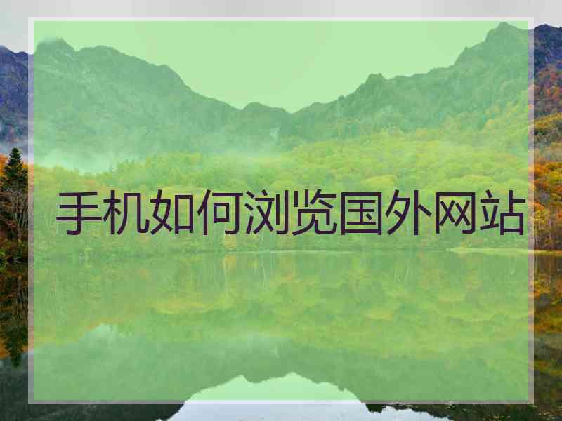 手机如何浏览国外网站