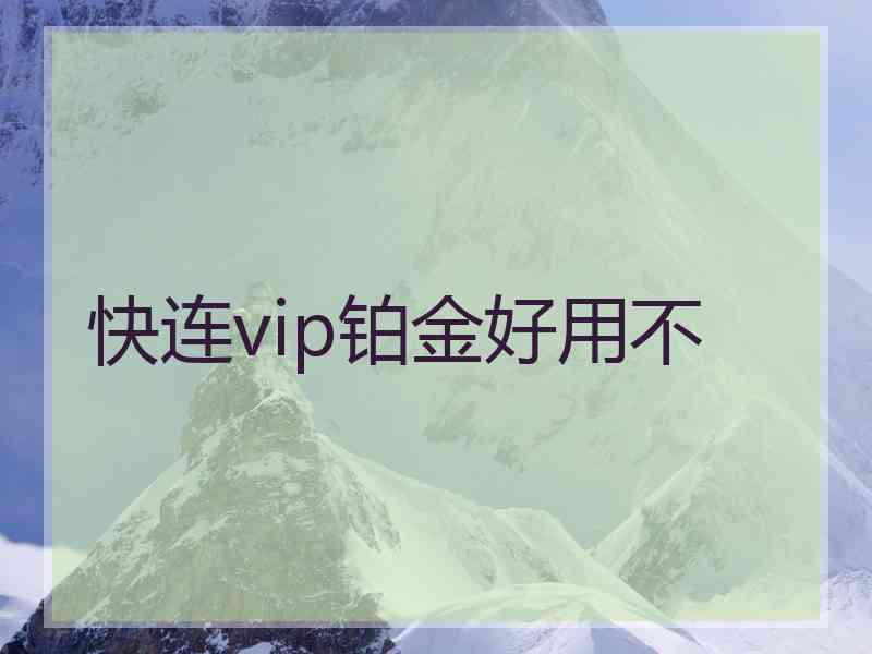 快连vip铂金好用不
