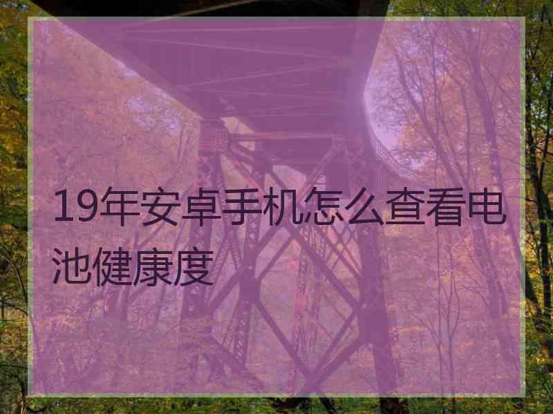 19年安卓手机怎么查看电池健康度