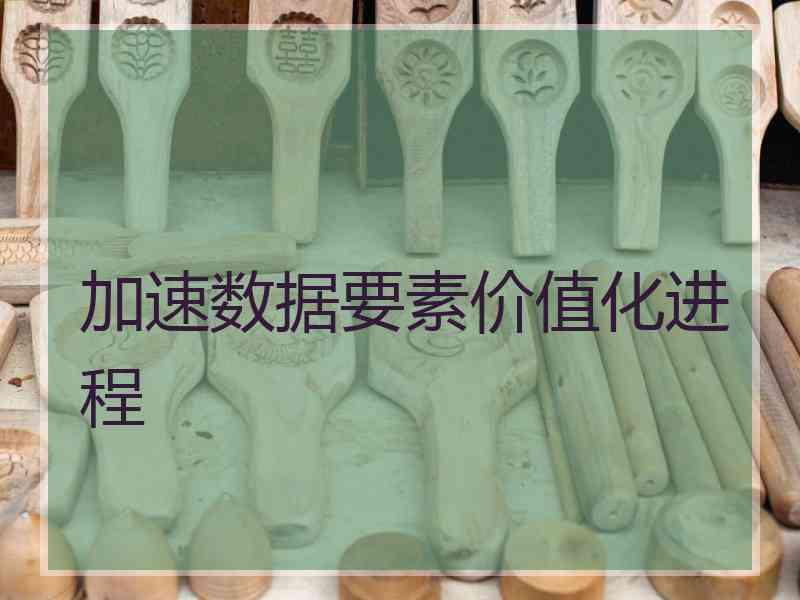 加速数据要素价值化进程