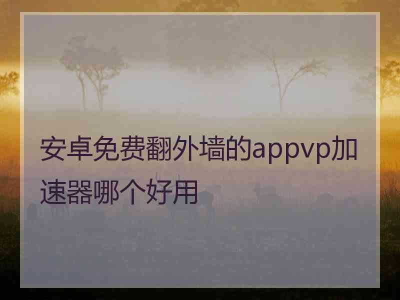 安卓免费翻外墙的appvp加速器哪个好用