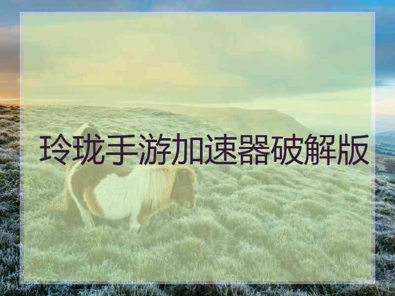 玲珑手游加速器破解版