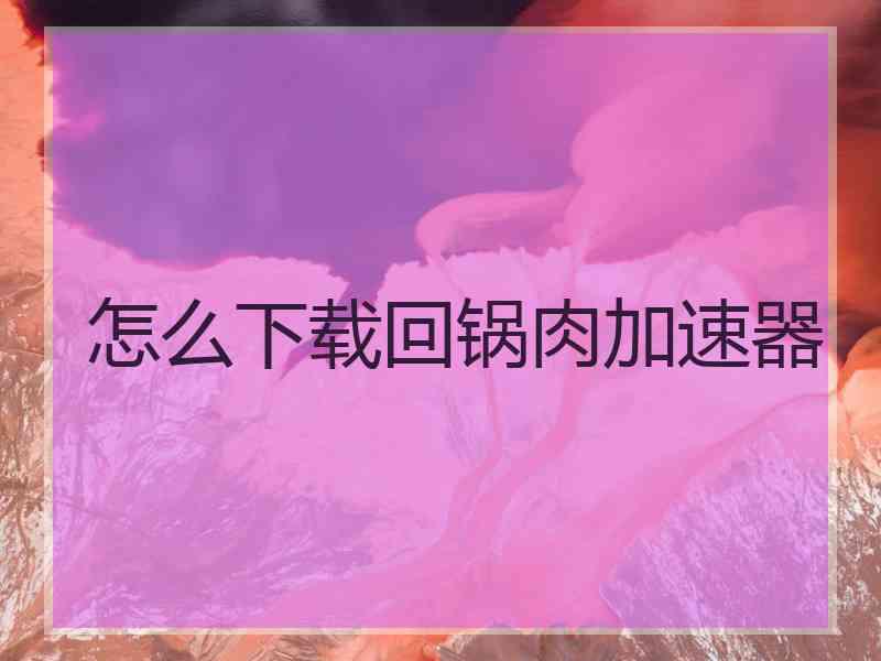 怎么下载回锅肉加速器