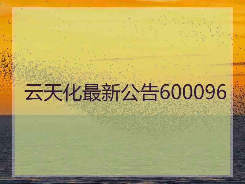 云天化最新公告600096