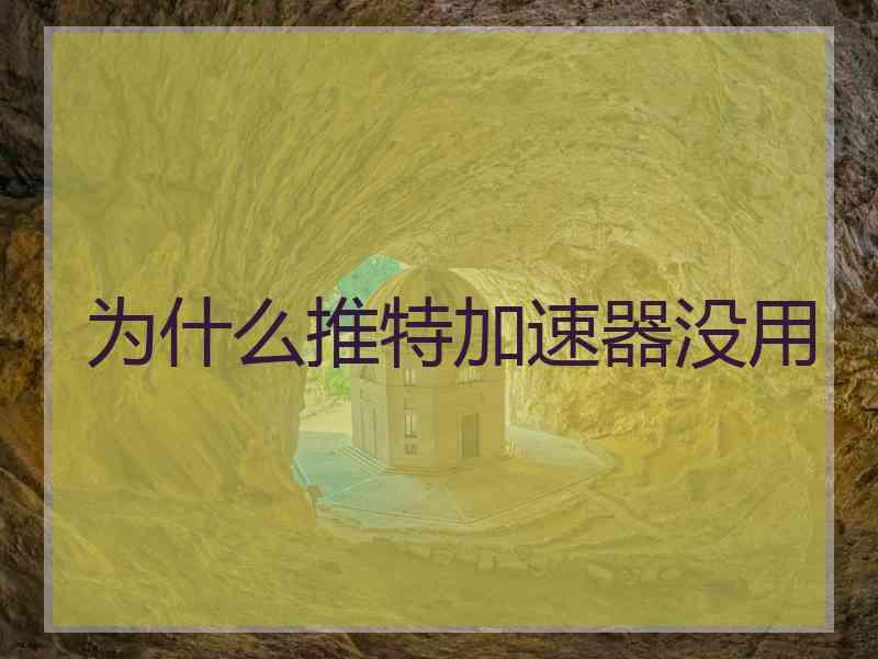 为什么推特加速器没用