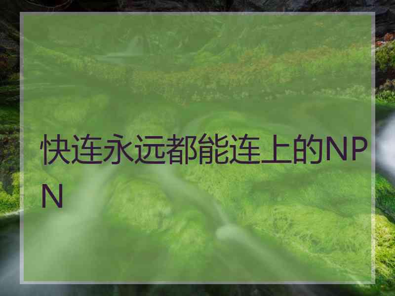 快连永远都能连上的NPN