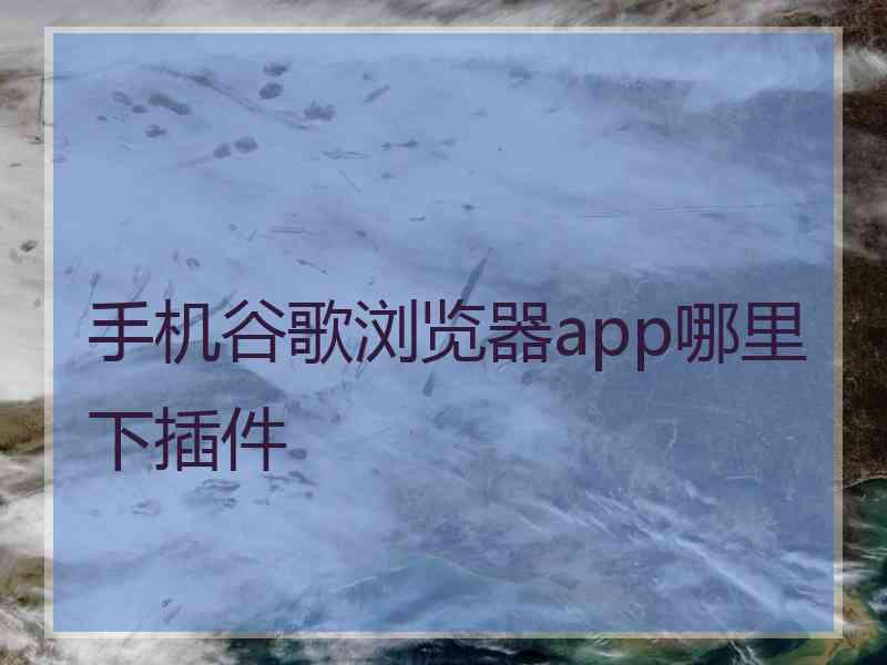 手机谷歌浏览器app哪里下插件