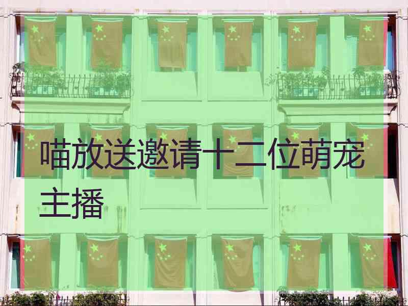 喵放送邀请十二位萌宠主播