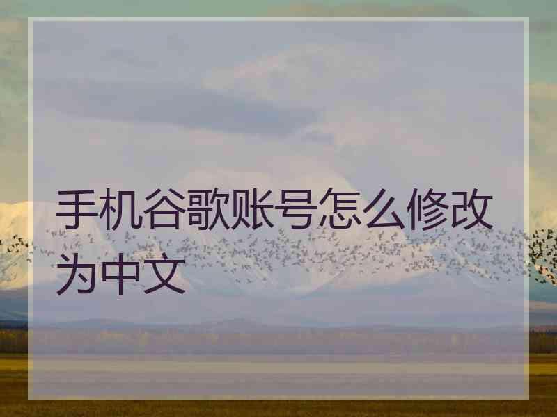 手机谷歌账号怎么修改为中文