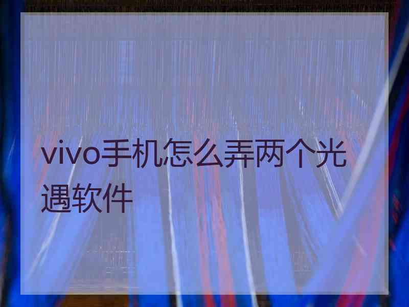 vivo手机怎么弄两个光遇软件