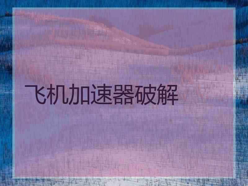 飞机加速器破解