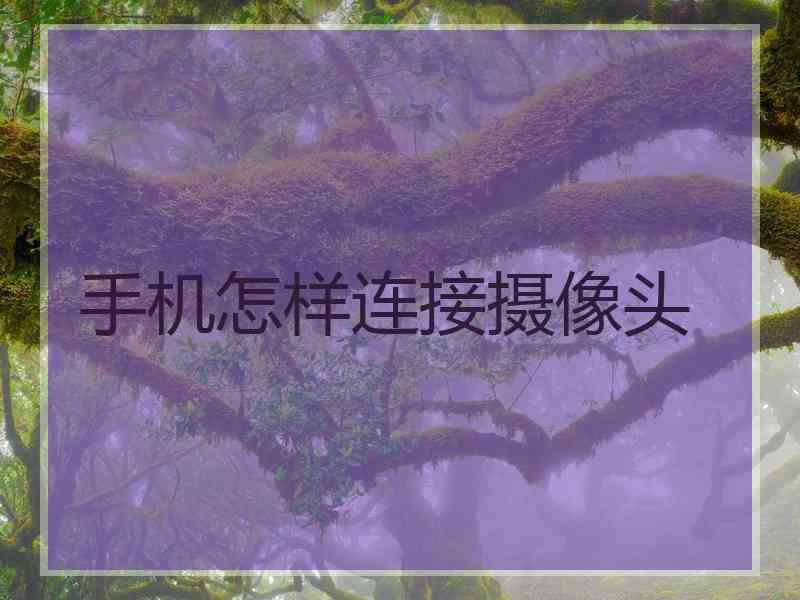 手机怎样连接摄像头