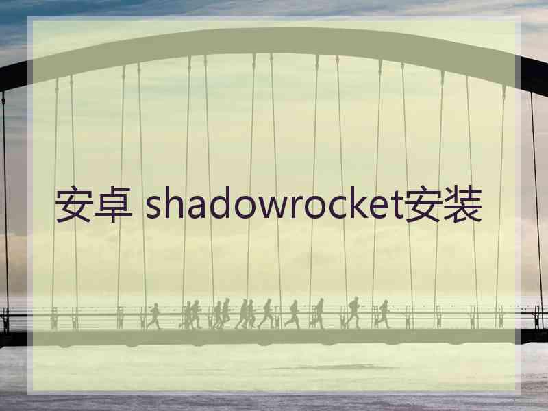 安卓 shadowrocket安装
