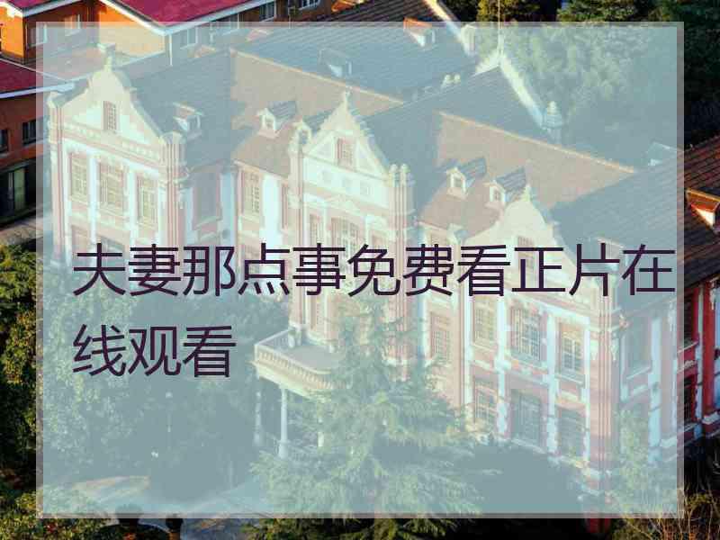 夫妻那点事免费看正片在线观看