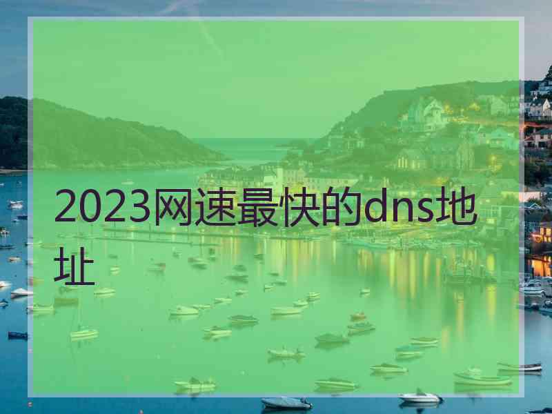 2023网速最快的dns地址