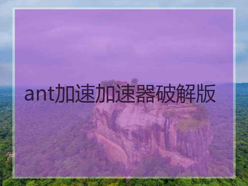 ant加速加速器破解版