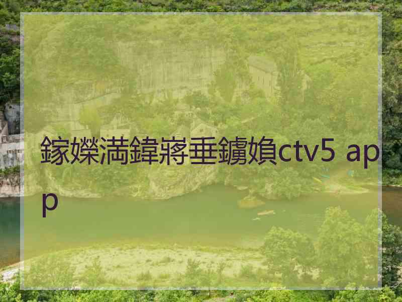 鎵嬫満鍏嶈垂鐪媍ctv5 app