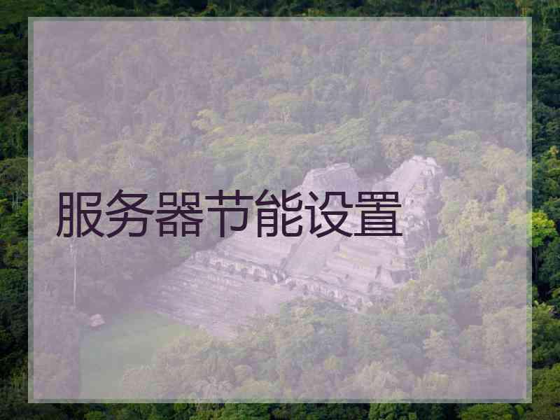 服务器节能设置