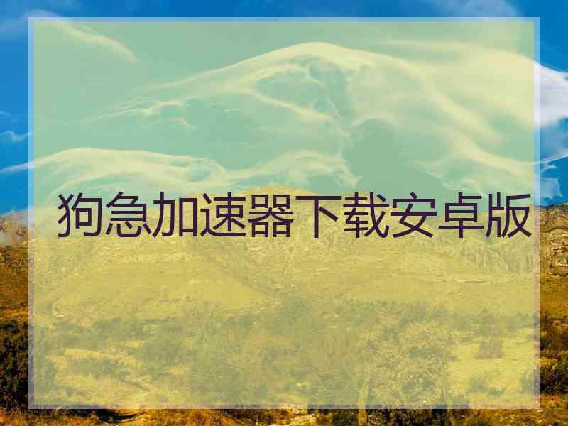 狗急加速器下载安卓版