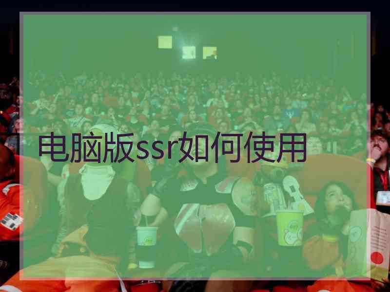 电脑版ssr如何使用