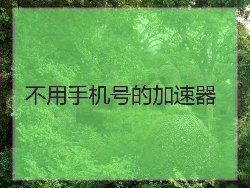 不用手机号的加速器