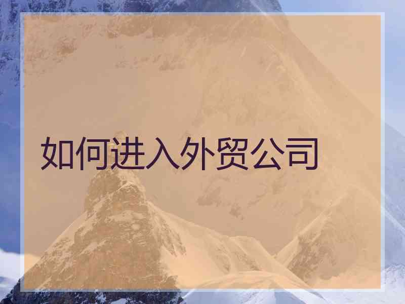 如何进入外贸公司