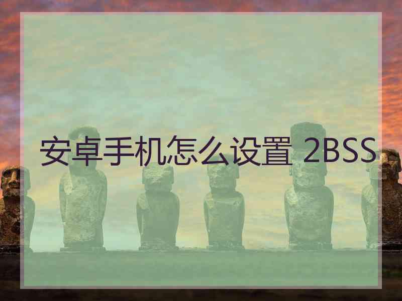 安卓手机怎么设置 2BSS