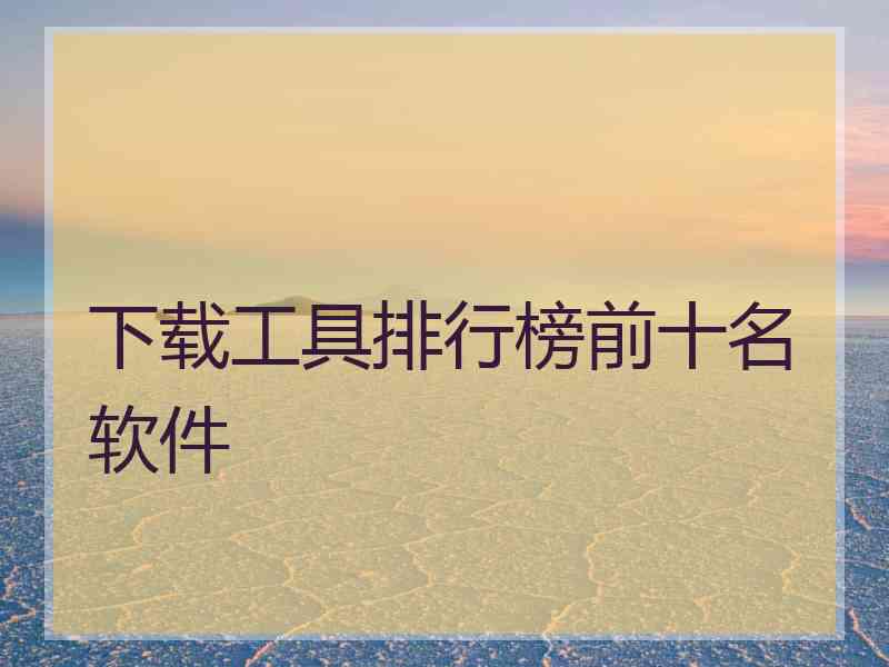 下载工具排行榜前十名软件