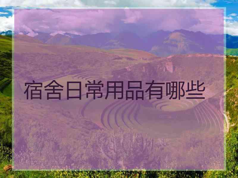宿舍日常用品有哪些