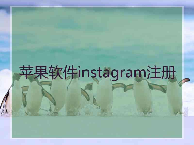 苹果软件instagram注册