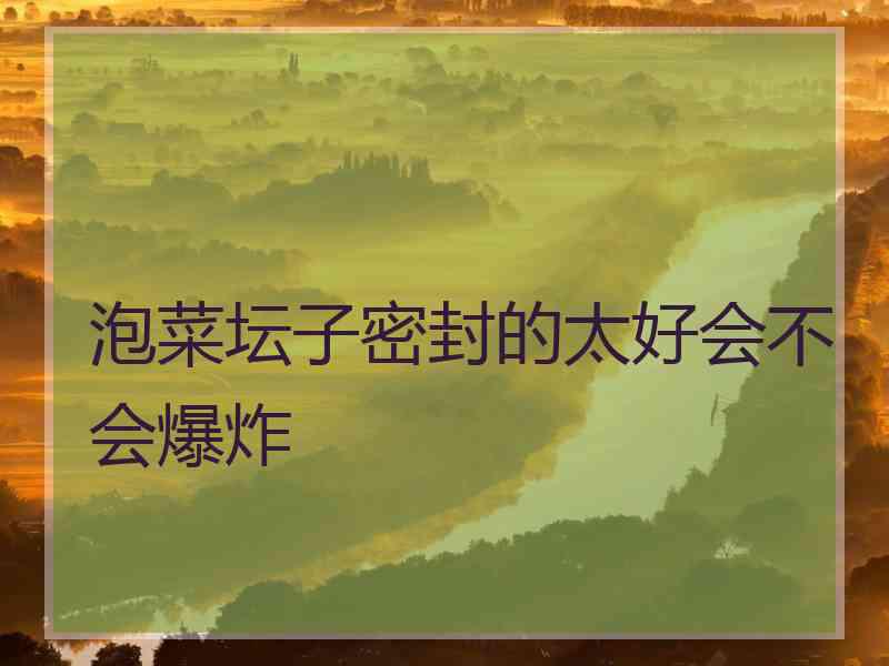 泡菜坛子密封的太好会不会爆炸
