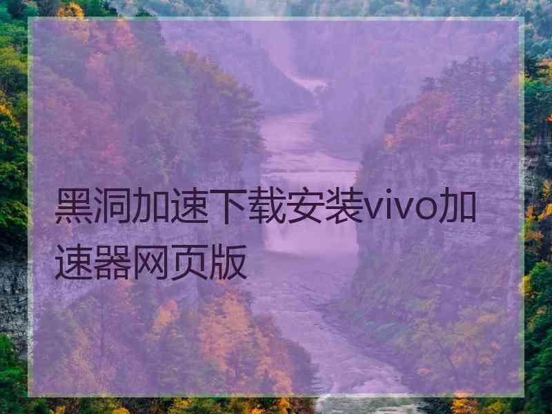 黑洞加速下载安装vivo加速器网页版