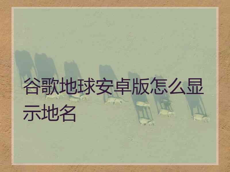谷歌地球安卓版怎么显示地名